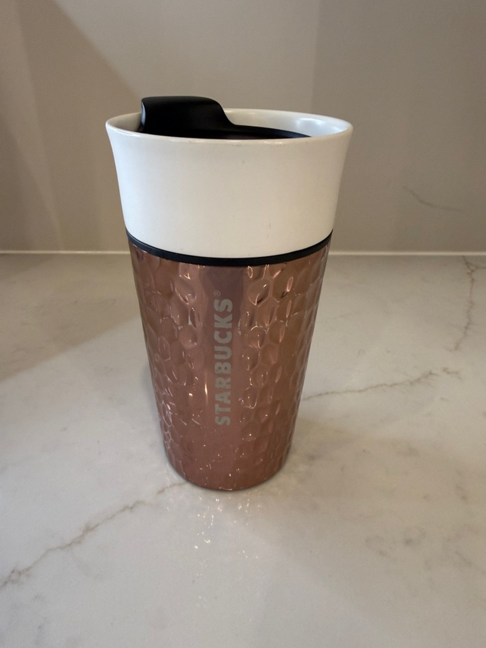Starbucks Ceramic Copper Textured Tumbler with Black Lid